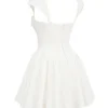 Florence Weißes Baumwoll-Korsetts-Minikleid Florence Weißes Baumwoll-Korsetts-Minikleid