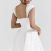 Florence Weißes Baumwoll-Korsetts-Minikleid Florence Weißes Baumwoll-Korsetts-Minikleid
