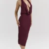 Florentina Merlot Drapiertes Midikleid Florentina Merlot Drapiertes Midikleid