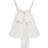 Florianne Elfenbeinfarbenes Baumwoll-Minikleid mit Schleife Florianne Elfenbeinfarbenes Baumwoll-Minikleid mit Schleife