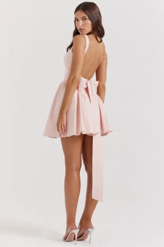 Florianne Soft Peach Schleifen-Minikleid