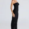 Fornarina Schwarzes Maxikleid aus gerafftem Stretch-Mesh Fornarina Schwarzes Maxikleid aus gerafftem Stretch-Mesh
