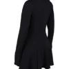 Francesca – Schwarzes Godet-Minikleid aus Stretch-Crêpe Francesca – Schwarzes Godet-Minikleid aus Stretch-Crêpe