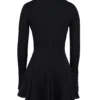 Francesca – Schwarzes Godet-Minikleid aus Stretch-Crêpe Francesca – Schwarzes Godet-Minikleid aus Stretch-Crêpe