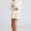 Francesca Vintage Cremefarbenes Stretch-Crêpe-Godet-Minikleid Francesca Vintage Cremefarbenes Stretch-Crêpe-Godet-Minikleid