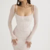 Freyja Kristall-Korsetts-Kleid mit Raffungen Freyja Kristall-Korsetts-Kleid mit Raffungen