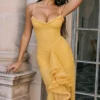 Gabbi Apricot Rüschen-Abendkleid