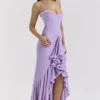 Gabbi Orchid Mesh-Abendkleid mit Rüschen vorne Gabbi Orchid Mesh-Abendkleid mit Rüschen vorne