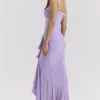 Gabbi Orchid Mesh-Abendkleid mit Rüschen vorne Gabbi Orchid Mesh-Abendkleid mit Rüschen vorne
