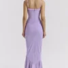 Gabbi Orchid Mesh-Abendkleid mit Rüschen vorne Gabbi Orchid Mesh-Abendkleid mit Rüschen vorne