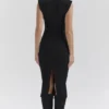 Gaia Schwarzes Midi-Kleid mit Rollkragen aus Kaschmirmischung Gaia Schwarzes Midi-Kleid mit Rollkragen aus Kaschmirmischung