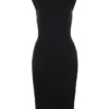 Gaia Schwarzes Midi-Kleid mit Rollkragen aus Kaschmirmischung Gaia Schwarzes Midi-Kleid mit Rollkragen aus Kaschmirmischung
