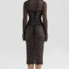 Gaia Schwarzes Spitzen-Korsetts-Midi-Kleid Gaia Schwarzes Spitzen-Korsetts-Midi-Kleid
