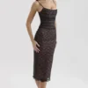 Gaia Schwarzes Spitzen-Korsetts-Midi-Kleid Gaia Schwarzes Spitzen-Korsetts-Midi-Kleid
