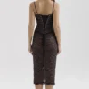 Gaia Schwarzes Spitzen-Korsetts-Midi-Kleid Gaia Schwarzes Spitzen-Korsetts-Midi-Kleid