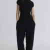 Geena Schwarze Bouclé-Strickhose aus Wolle Geena Schwarze Bouclé-Strickhose aus Wolle