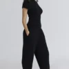 Geena Schwarze Bouclé-Strickhose aus Wolle Geena Schwarze Bouclé-Strickhose aus Wolle