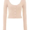 Gene Beige Weicher, flauschiger Strickjacken Gene Beige Weicher, flauschiger Strickjacken