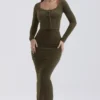 Gene Khaki Weicher, flauschige Strickjacke Gene Khaki Weicher, flauschige Strickjacke