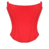 Genevieve – Korsett aus scharlachrotem Satin mit Spitzenrücken Genevieve – Korsett aus scharlachrotem Satin mit Spitzenrücken