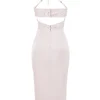 Georgia Midi-Kleid aus Kristallsatin und Spitze Georgia Midi-Kleid aus Kristallsatin und Spitze
