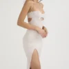 Georgia Midi-Kleid aus Kristallsatin und Spitze Georgia Midi-Kleid aus Kristallsatin und Spitze