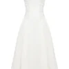 Georgiana – Weißes, trägerloses Midi-Sommerkleid aus Baumwolle Georgiana – Weißes, trägerloses Midi-Sommerkleid aus Baumwolle