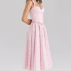 Georgie – Midi-Kleid aus Stretch-Baumwolle mit rosa Rosenprint und Neckholder-Ausschnitt Georgie – Midi-Kleid aus Stretch-Baumwolle mit rosa Rosenprint und Neckholder-Ausschnitt