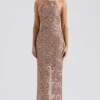 Giada – Roségoldes, besticktes Pailletten-Abendkleid Giada – Roségoldes, besticktes Pailletten-Abendkleid