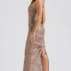 Giada – Roségoldes, besticktes Pailletten-Abendkleid Giada – Roségoldes, besticktes Pailletten-Abendkleid