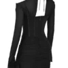 Gianna Schwarzes Minikleid aus echtem Seiden-Korsett Gianna Schwarzes Minikleid aus echtem Seiden-Korsett