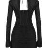 Gianna Schwarzes Minikleid aus echtem Seiden-Korsett Gianna Schwarzes Minikleid aus echtem Seiden-Korsett