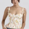Gigou Royal Rose Print Peplum Baumwoll-Korsett Gigou Royal Rose Print Peplum Baumwoll-Korsett