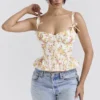 Gigou Royal Rose Print Peplum Baumwoll-Korsett Gigou Royal Rose Print Peplum Baumwoll-Korsett