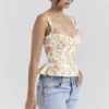 Gigou Royal Rose Print Peplum Baumwoll-Korsett Gigou Royal Rose Print Peplum Baumwoll-Korsett