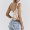 Gigou Royal Rose Print Peplum Baumwoll-Korsett Gigou Royal Rose Print Peplum Baumwoll-Korsett