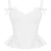 Gigou Weißes Peplum-Korsett aus Baumwolle Gigou Weißes Peplum-Korsett aus Baumwolle