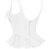 Gigou Weißes Peplum-Korsett aus Baumwolle Gigou Weißes Peplum-Korsett aus Baumwolle