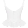 Gigou Weißes Peplum-Korsett aus Baumwolle Gigou Weißes Peplum-Korsett aus Baumwolle