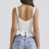 Gigou Weißes Peplum-Korsett aus Baumwolle Gigou Weißes Peplum-Korsett aus Baumwolle
