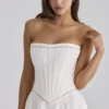 Gina – Weißes, trägerloses Maxikleid aus Baumwolle Gina – Weißes, trägerloses Maxikleid aus Baumwolle