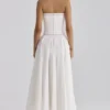 Gina – Weißes, trägerloses Maxikleid aus Baumwolle Gina – Weißes, trägerloses Maxikleid aus Baumwolle