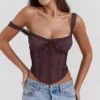 Gini Rich Brown Korsett mit Spitzenrücken Gini Rich Brown Korsett mit Spitzenrücken