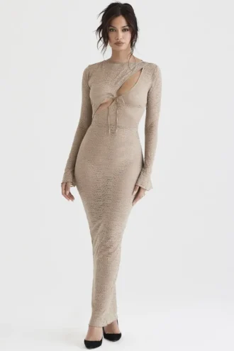 Giovanna Stone Floral Lace Maxi Kleid