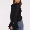 Goya Bluse mit schwarzen Rüschenärmeln