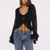 Goya Bluse mit schwarzen Rüschenärmeln