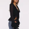 Goya Bluse mit schwarzen Rüschenärmeln