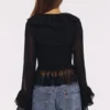 Goya Bluse mit schwarzen Rüschenärmeln
