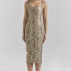 Gracie Midi-Kleid aus veganem Leder mit Schlangenhaut-Print Gracie Midi-Kleid aus veganem Leder mit Schlangenhaut-Print