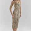 Gracie Midi-Kleid aus veganem Leder mit Schlangenhaut-Print Gracie Midi-Kleid aus veganem Leder mit Schlangenhaut-Print